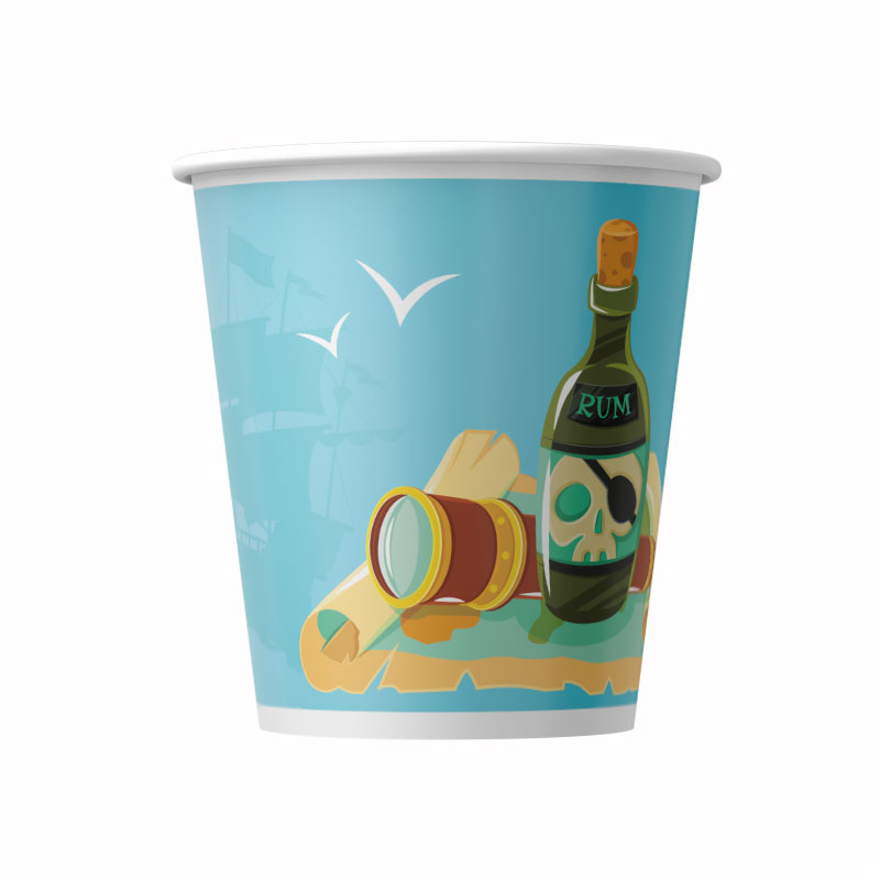 Personalized birthday with pirate flag theme cups 8oz 50pcs